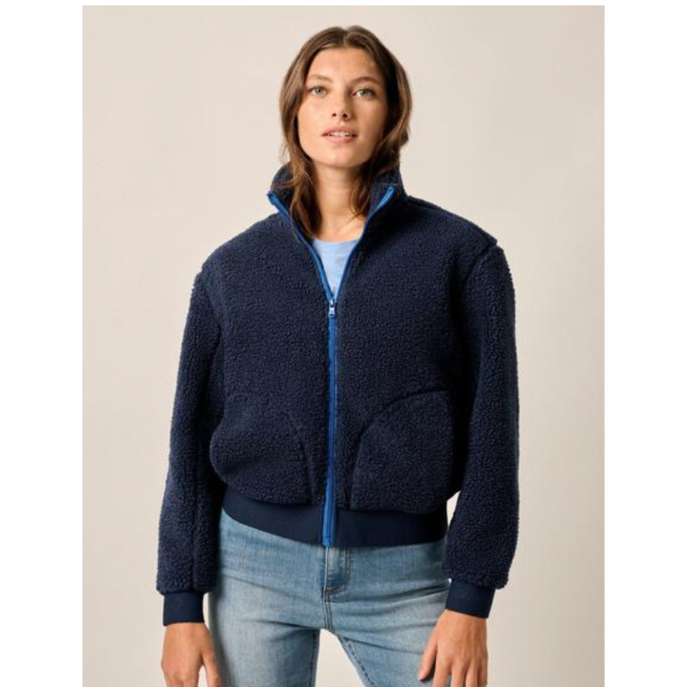 NWT JOHNNIE-O $298 NAVY BLUE ALEXA SHERPA ZIP UP JACKET SZ XS